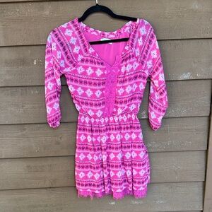 Abercrombie kids, pink butterfly and hearts print dress size 13/14